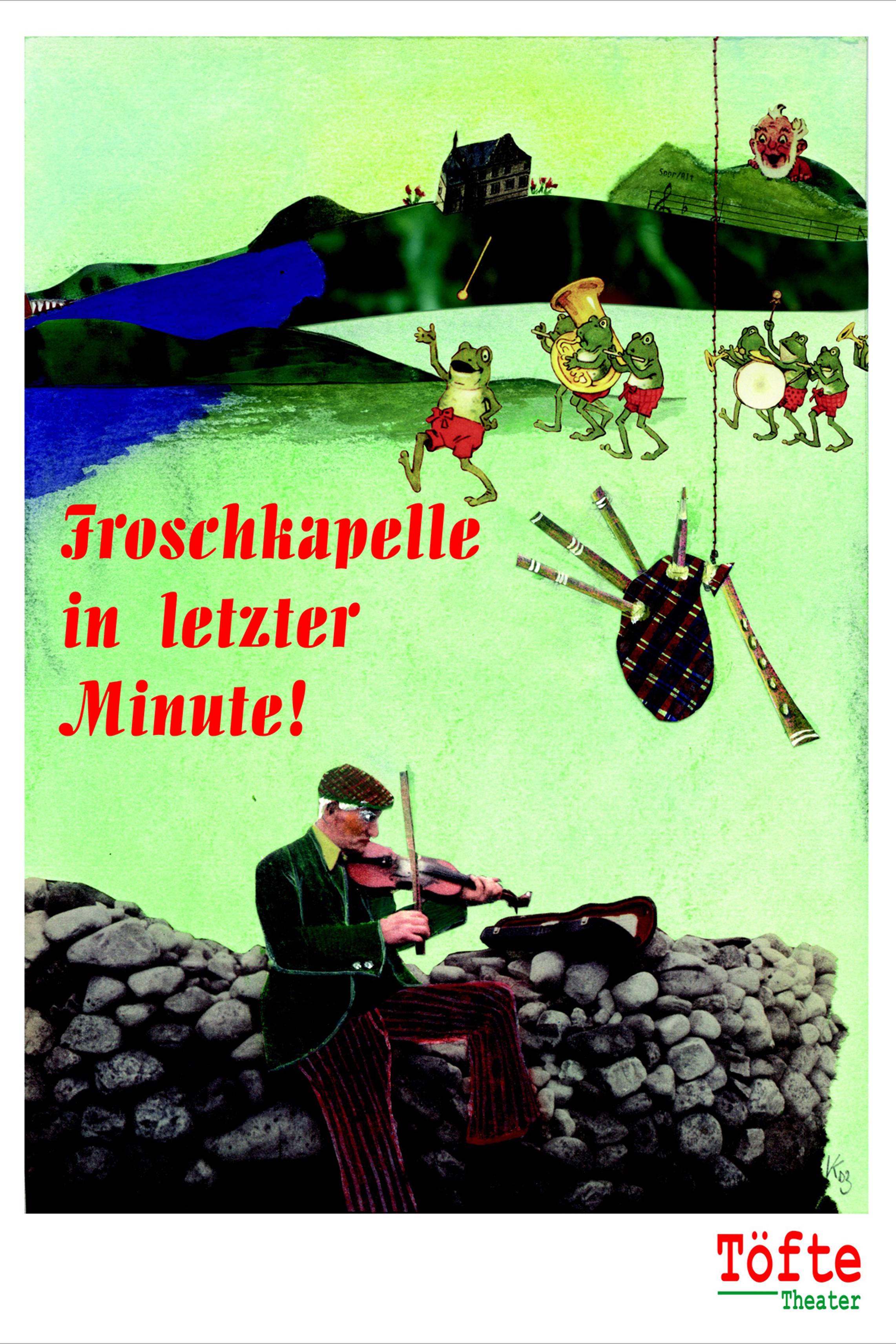 Plakat &bdquo;Froschkapelle in letzter Minute&ldquo;, Kindertheater am 19.11.2026 im Studiotheater Bergkamen